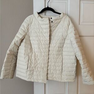 Talbots Light Cream Quilted Puffer Jacket